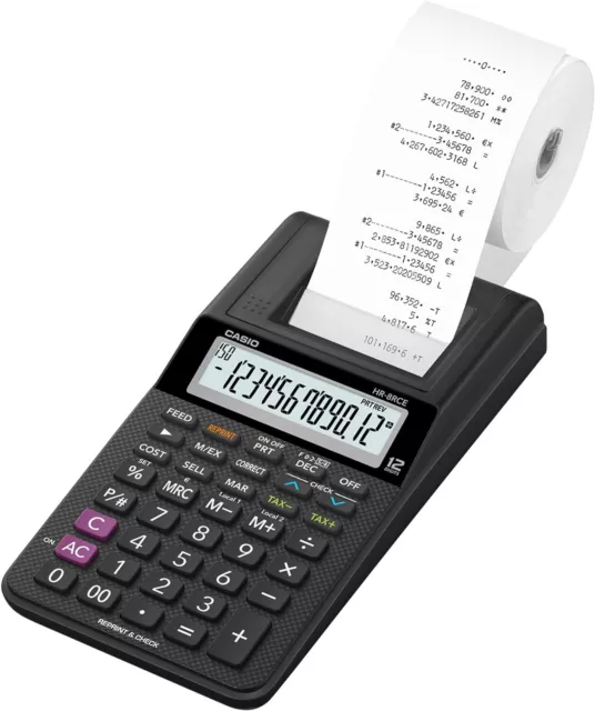 Casio HR-8RCE Printing Calculator, Black One Size,