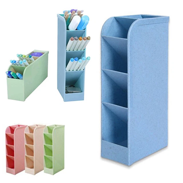 Organizer Da Scrivania Con Cassetto - Portapenne Multifunzione 7 Scomparti In Plastica Per Ufficio E Casa (Blu) - Foto 11