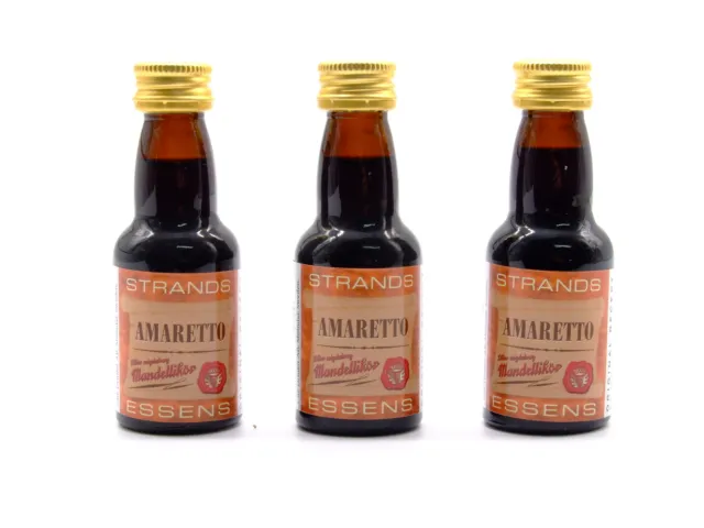 3 x Amaretto (Almendra) 25 ml - Esencia para alcohol, esencia de vodka, saborizante