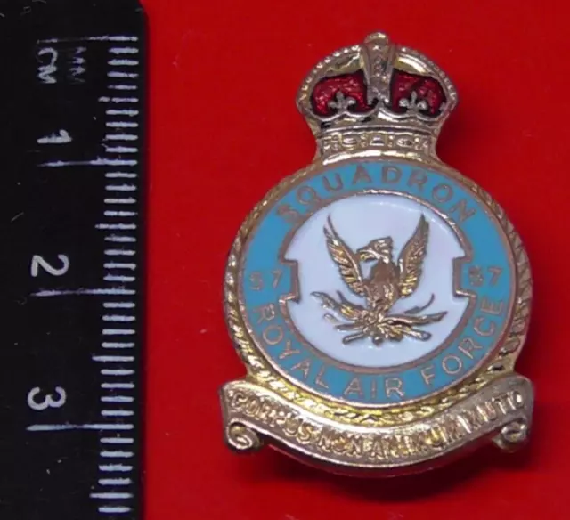 RAF Royal Air Force Enamel Pin Badge No 57 Squadron HW Miller KC Flying Training