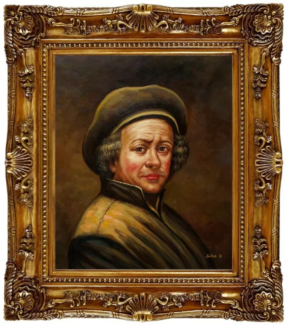Ölbild Rembrandt van Rijn Selbstportrait HANDGEMALT,Ölgemälde 50x60cm