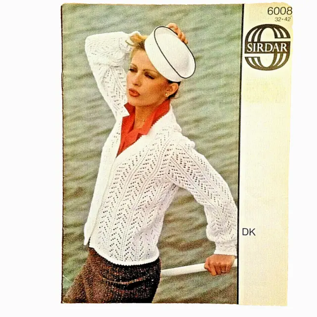 Dk Knitting Pattern Ladies Womens Cardigan To Fit Bust Sizes 32-42"