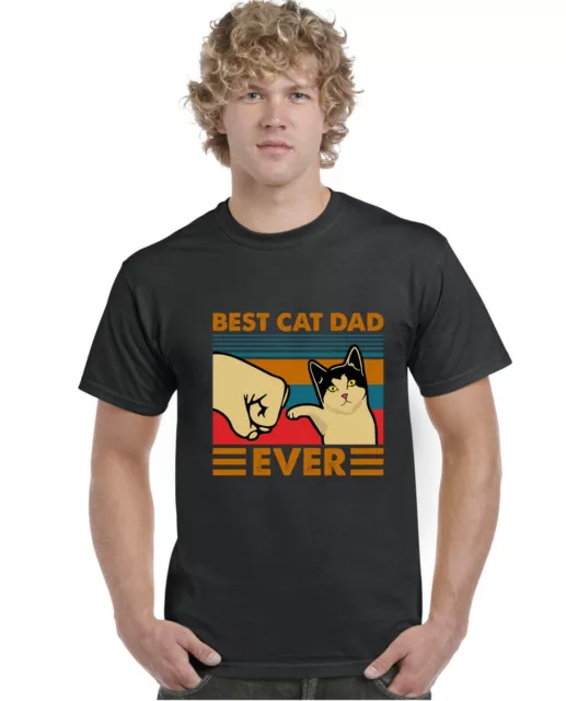 Best Cat Dad Ever Adults T-Shirt Funny Mens Tee Top