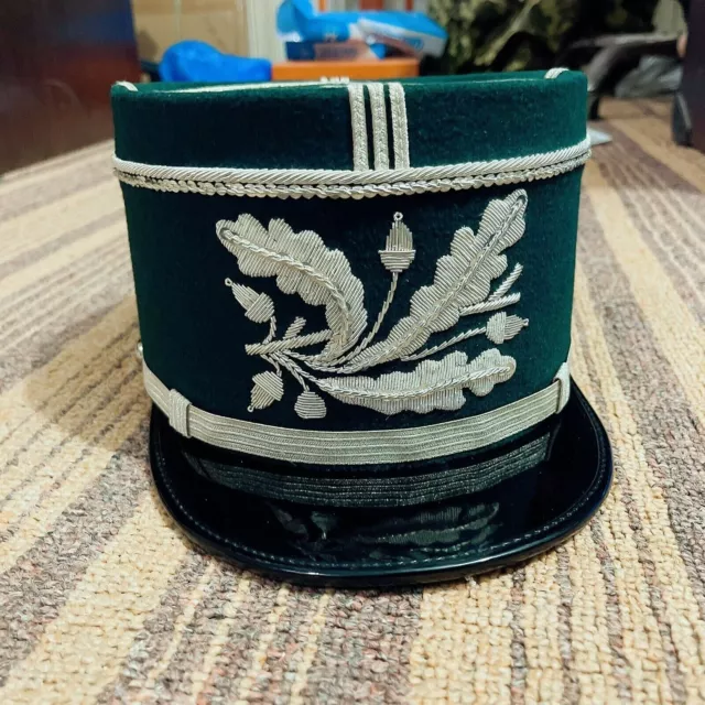 Embroidered French Military Army Generals Officers Visor Hat Cap Kepi Green