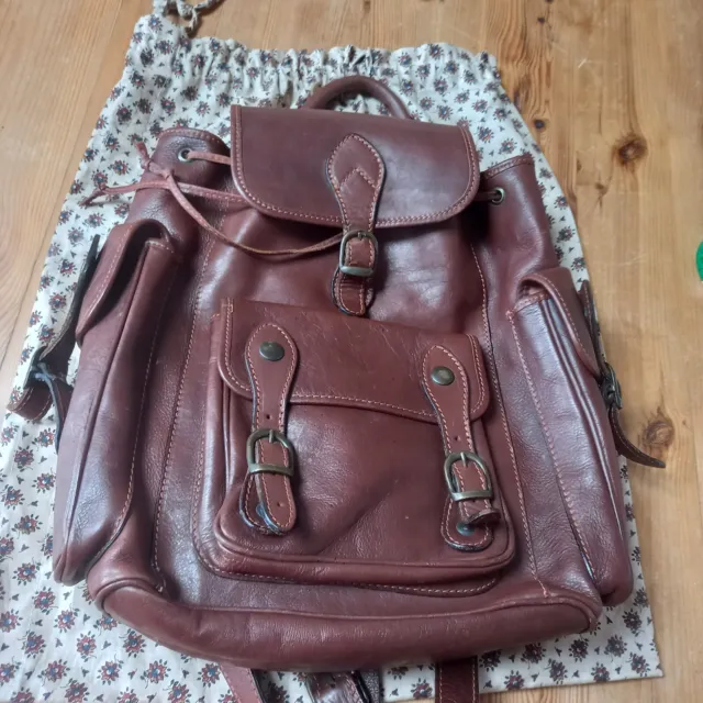 Leather Backpack Rucksack MADE IN ITALY  Large Hand LUGGAGE Travel