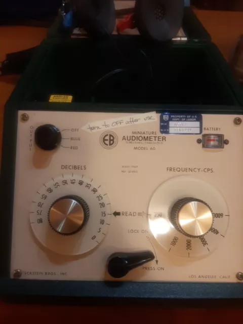 1982 Vintage Eckstein Bros., Inc. EB-60A Miniature Audiometer With Case