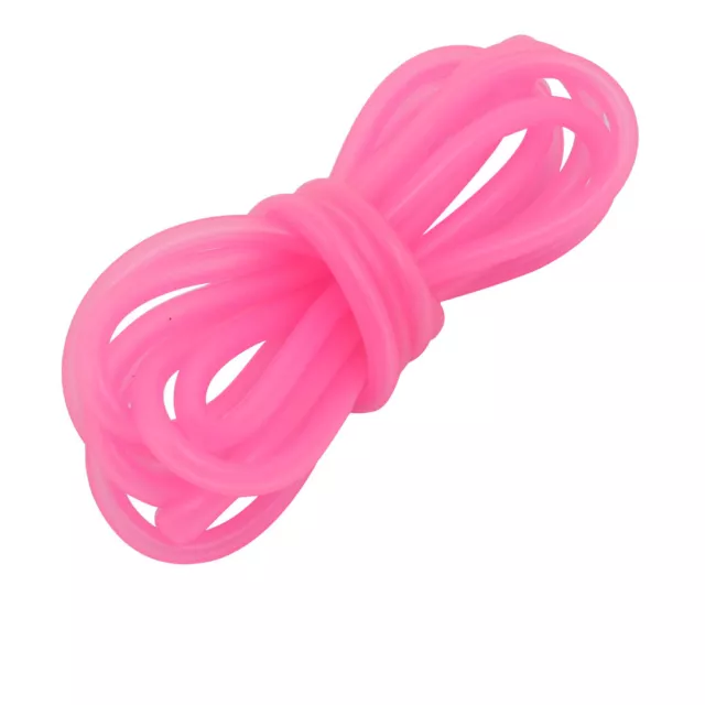 3mm x 5mm High Temp Resistant Silicone Rubber Tube Hose Pipe Pink 2 Meters Long