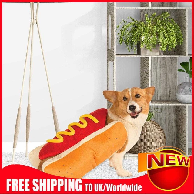 Abito per animali domestici a forma di hot dog salsiccia a forma di bassotto costume cucciolo abbigliamento caldo inverno