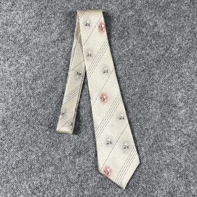 VINTAGE 50s 60s Pierre Cardin Neck Tie Silk NEW NOS! Atomic Floral Stripe MCM