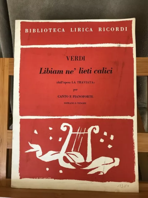 Verdi Libiam ne lieti calici / La Traviata partition chant piano éd. Ricordi