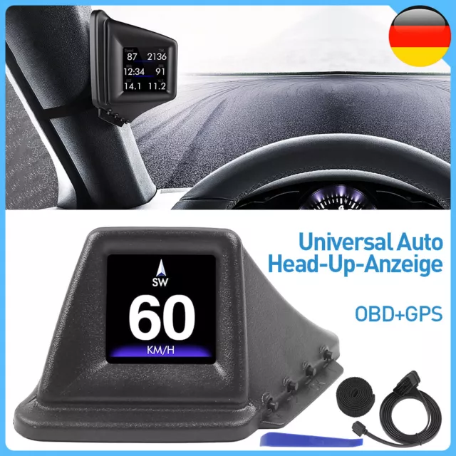 Auto OBD2+GPS Universal Head-Up-Anzeige HUD OBD Messgerät Digital Projektor GPS