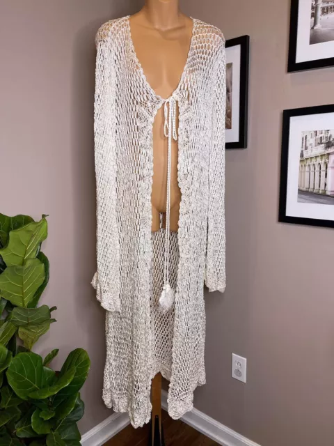 Free People Crochet Cover-up Robe Kimono Size S