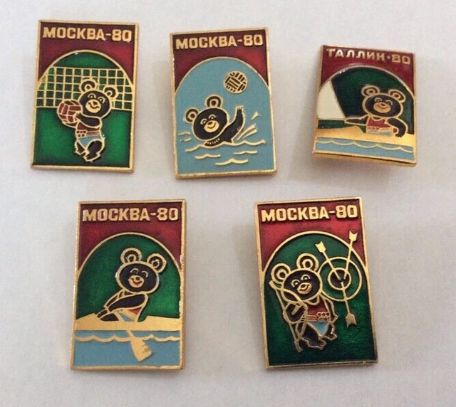 Pin's Misha, La Mascotte Des JO De Moscou 1980, Fabriqué En URSS, Très Bon état