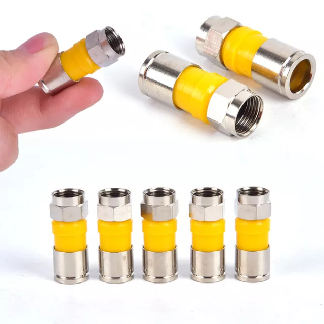 10pcs RG6 F Type Compression 2.8cm Snap Seal Plug Connector  Waterproof F T'AU