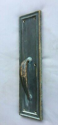 Large Antique Brass Bronze Industrial Door Pull Handle Vtg Bank Hardware 180-19J 2