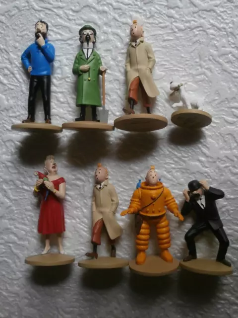 8 Figurines Tintin Collec Officielle-Haddock-Milou-Dupond-Castafiore-Tournesol