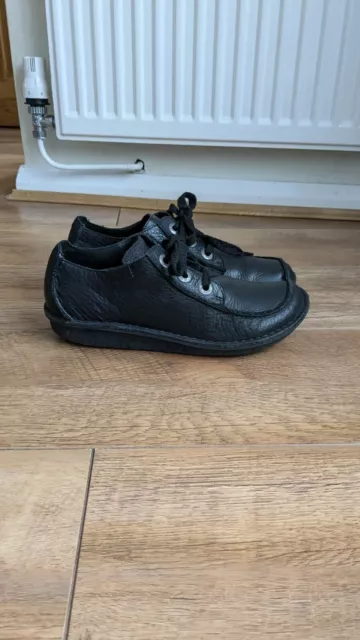 WOMENS CLARKS FUNNY Dream Black Leather Comfort Shoes Uk Size 7 19.99 PicClick UK