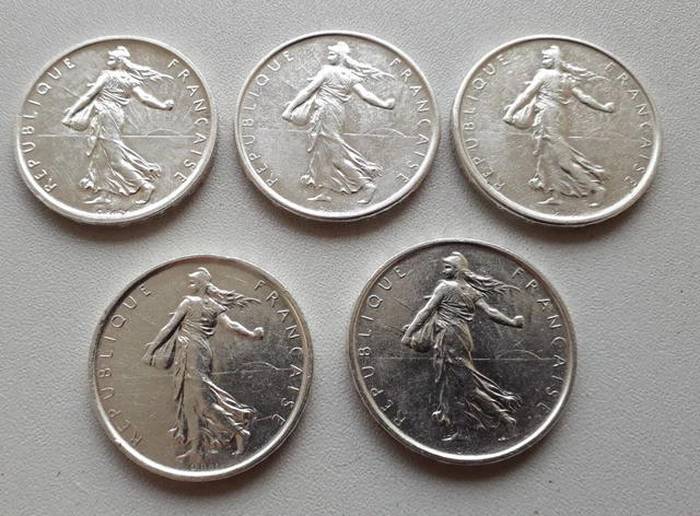 lot 5 Francs Semeuse Argent 1960-61-62-63-64  SPL  2