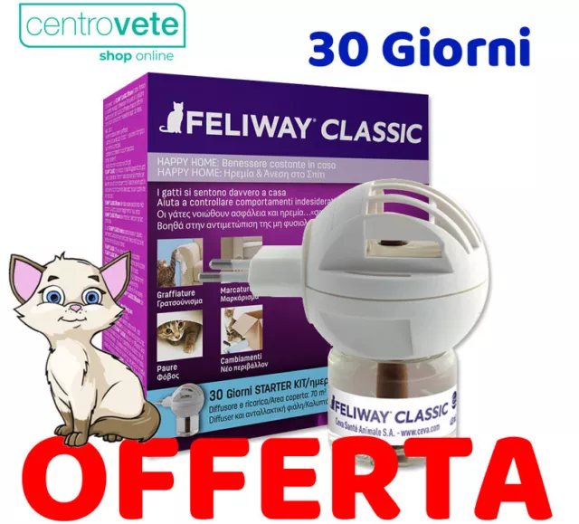 FELIWAY CLASSIC Gatto → Diffusore + Ricarica 48 ml - Contro lo stress dei Gatti