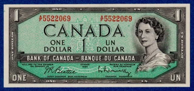 Canada $1 (1954) BC-37b-i / P-75b - QE II - EF/AU Note  A/F 5522069