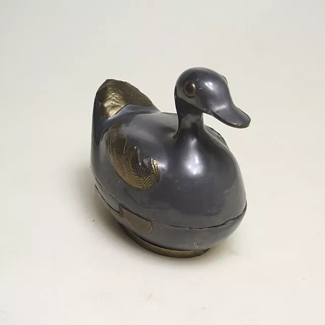 Ente Zinn Dose Schmuckdose  Etain  Pewter ca.9 x 9 x 5 cm