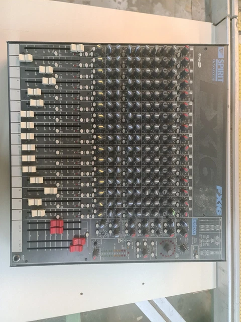 Soundcrat spirit fx16 analog sound mixer 16 channel (no power supply)  Sold as i