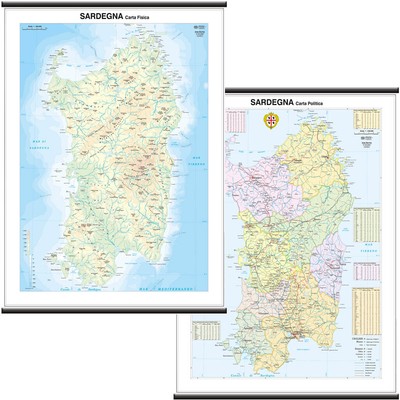 MAPPA BI-FACCIALE TRENTINO ALTO ADIGE CARTINA REGIONALE MURALE 97X134 CM 