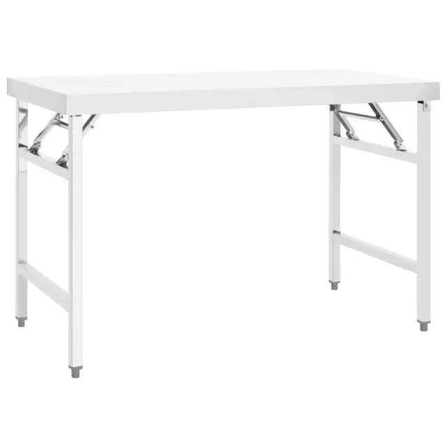 vidaXL Kitchen Folding Work Table 120x60x80 cm Stainless Steel