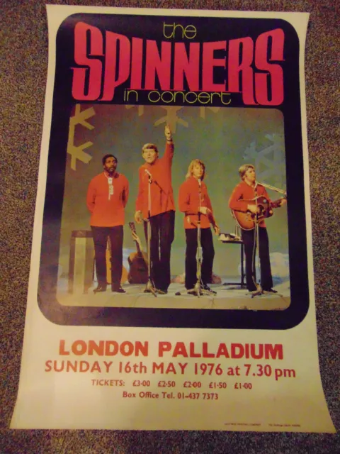 The Spinners - London Palladium theatre poster (1970s, Cliff Hall, Hughie Jones)