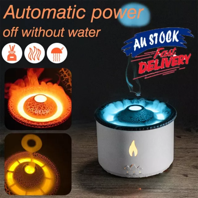 3D Flame Volcano Essential Oil Diffuser Aroma Humidifier 360ml Air Purifier Mist