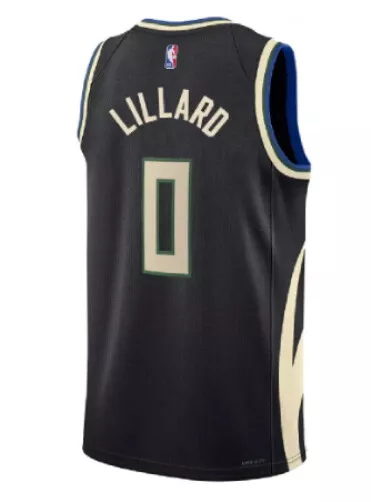 Canotta/Jersey Da Collezione-Basket Nba-Milwaukee Bucks-Lillard-Nera