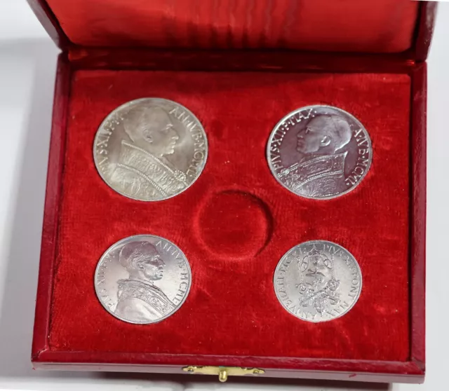 VATIKAN Kursmünzensatz 1950 Papst Pius XII., 1, 2, 5, 10 Lire im Originaletui