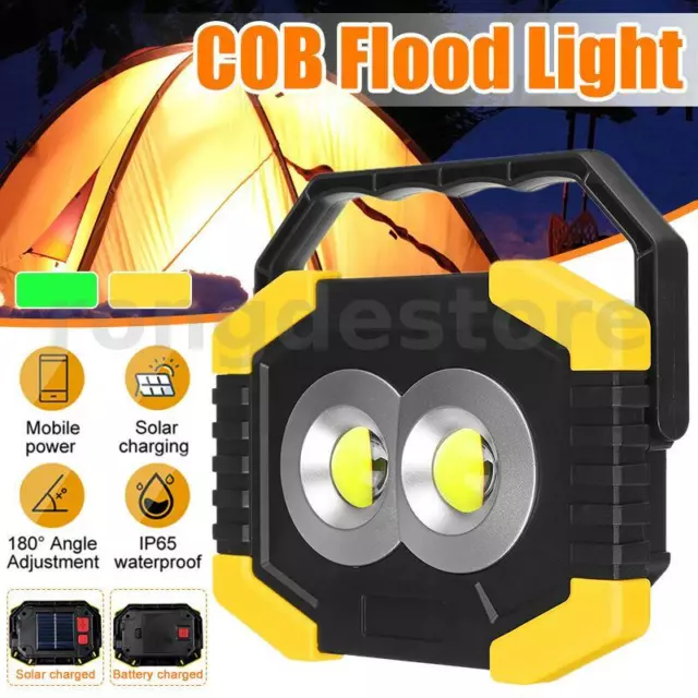 900000LM LED COB Work Light USB/Solar Charging Outdoor Camping Tent Flood   Q W