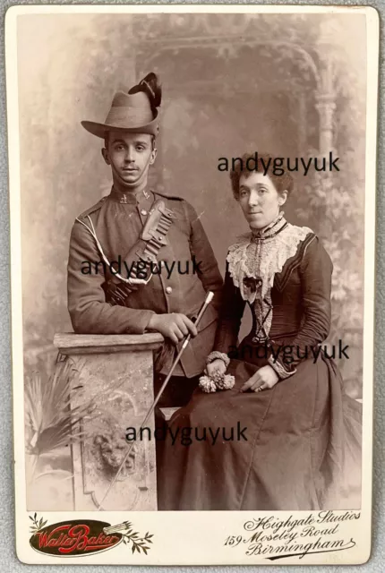 Cabinet Card Boer War Royal Warwickshire Military Antique Photo Soldier