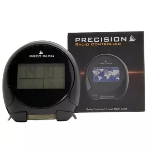 Precision Radio Controlled Bedside Alarm Clock With Big Blue Digital LCD 2