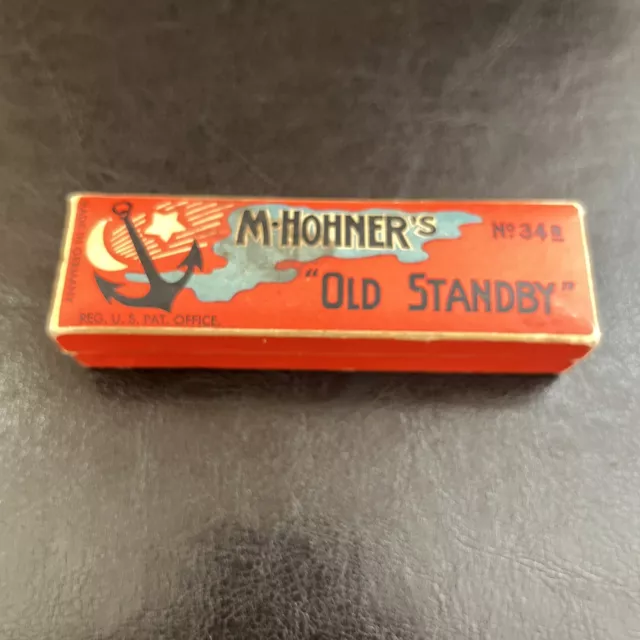 M. Hohner’s No. 34B “Old Standby” Harmonica Key Of C Made In Germany With Box
