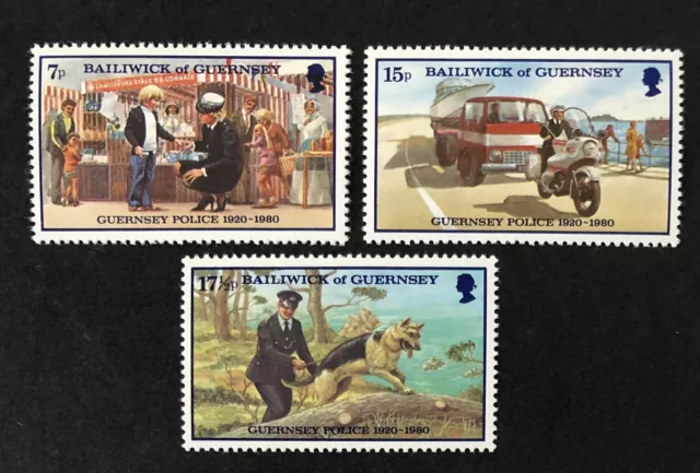 GUERNSEY 1980 MNH 60th ANNIVERSARY OF THE POLICE FORCE SET - FREE UK P&P