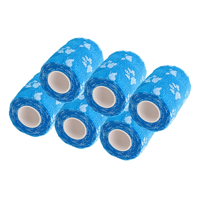 MonMed Cohesive Bandage Wrap 6pk - 3in x 15ft Blue Pet Bandage Tape