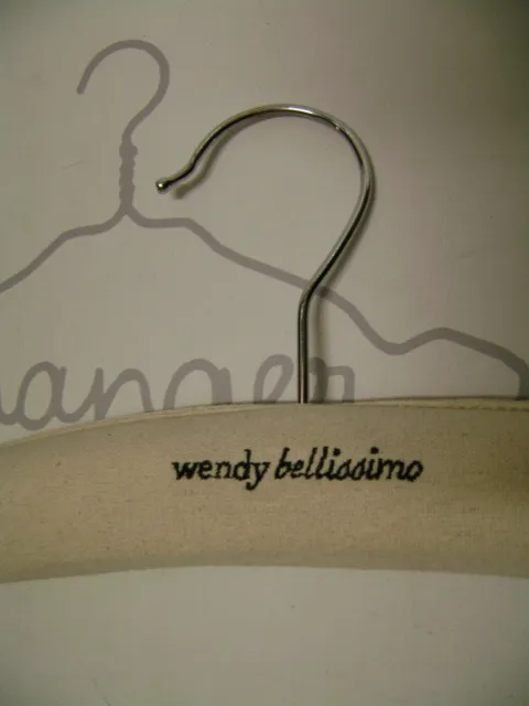 Wendy Bellissimo 10" Baby Kids Padded Beige Canvas  Dress / Shirt Hangers Set 4