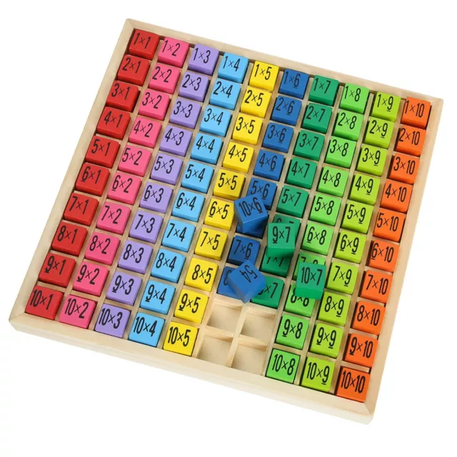 Montessori Educational Wooden Math Toys Multiplication Table Board Game