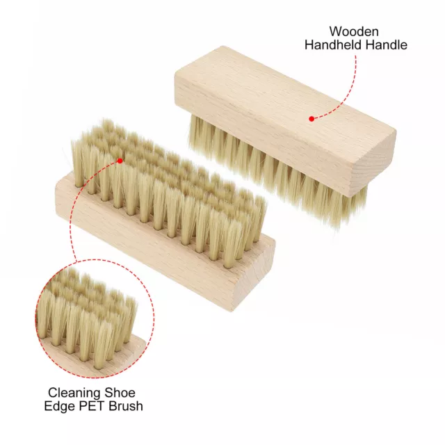 3uds Cerdas Zapatos Cepillo Cuadrado Manual Pulido Cepillo para Cuero Botas Tela 3
