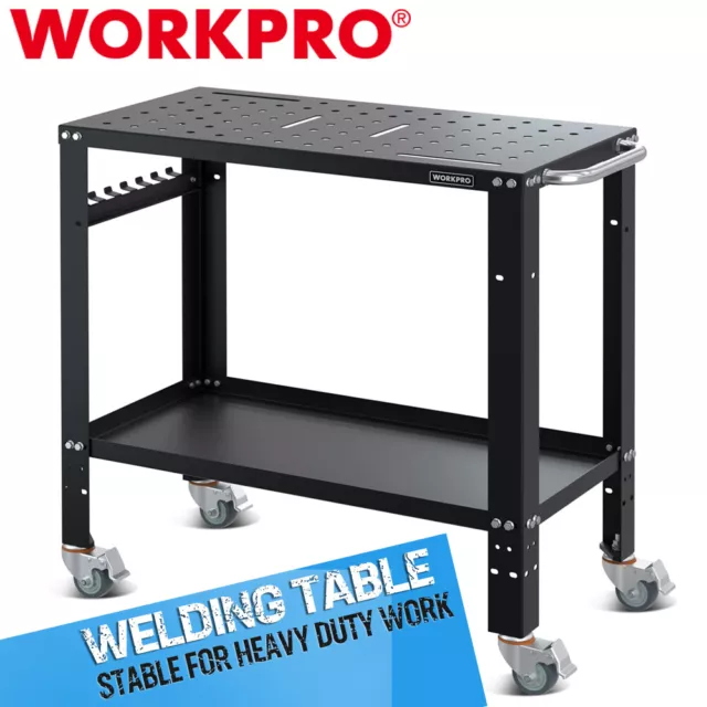 WORKPRO 36"X18" Welding Table Welding Cart Casters w/Brake 1200lbs Load Capacity