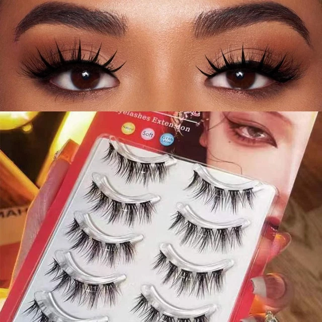 Streifen natürlicher Look 3D Nerz transparenter Stamm Manga Wimpern Wimpernverlängerung
