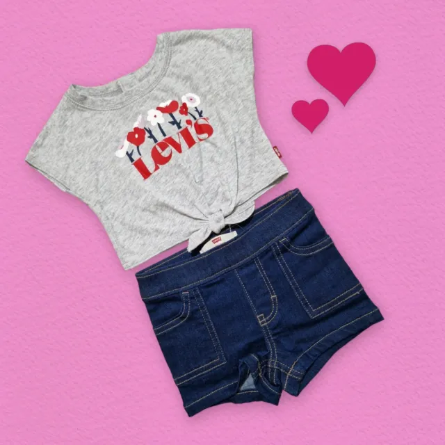 Levi's Baby Girl 2 Piece Shorts & T-Shirt  Set, Size 6 months BNWT