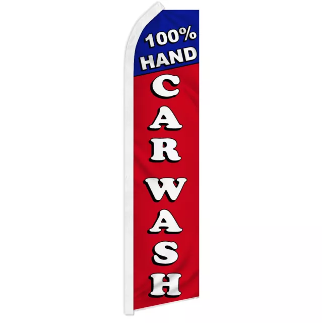 100% Hand Carwash Advertising Swooper Feather Flutter Flag Car Wash