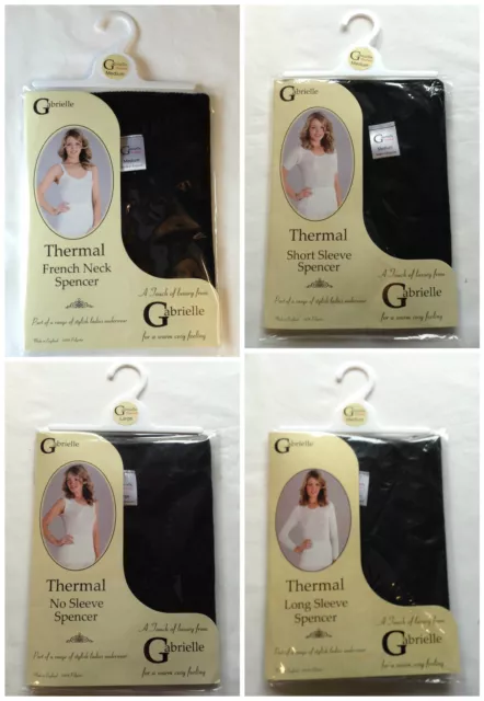 New Ladies Black Long Or Short Sleeve Vest Camisole Thermal Underwear*Gabrielle*