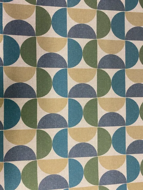 Deco Circles Teal Green  Cotton  140cm wide Curtain/Upholstery Fabric