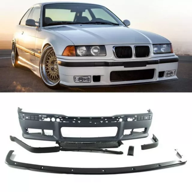 BMW 3 E36 Front Bumper Kit Grille M3 Style 2Dr 4Dr Saloon Coupe Cabrio Compact