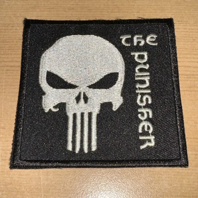 The Punisher White Skull Logo Large Jacket Embroidered Patch, NEW UNUSED
