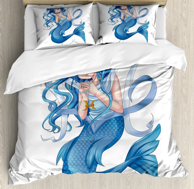 Anime Housse de Couette Manga Style de Poissons Fille